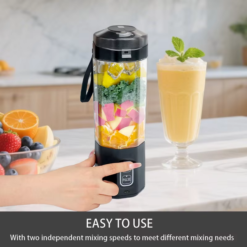 Portable USB Rechargeable Blender Bottle – 24oz Personal Smoothie & Protein Shake Maker