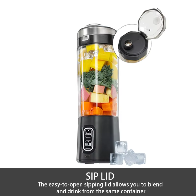 Portable USB Rechargeable Blender Bottle – 24oz Personal Smoothie & Protein Shake Maker