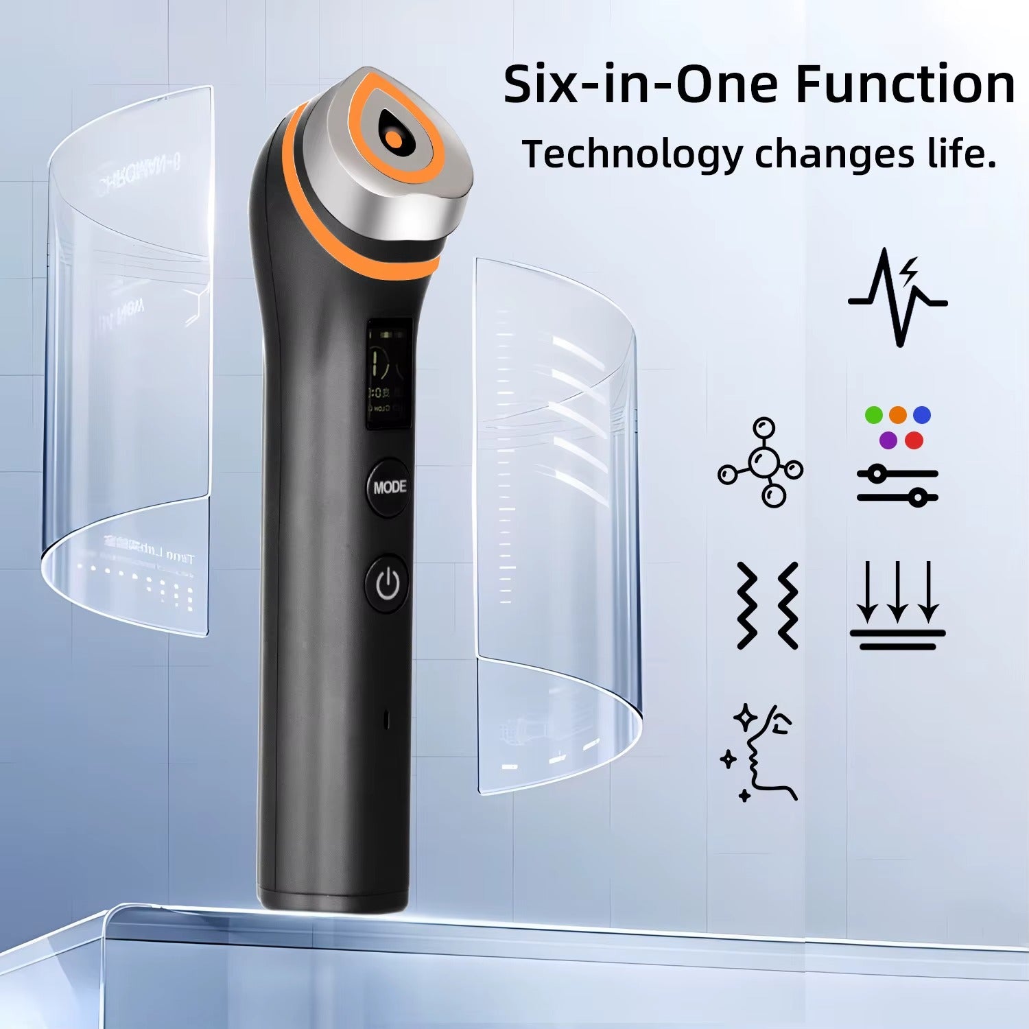 5-in-1 LED Facial Therapy Wand – Portable Light Therapy Skincare Device
