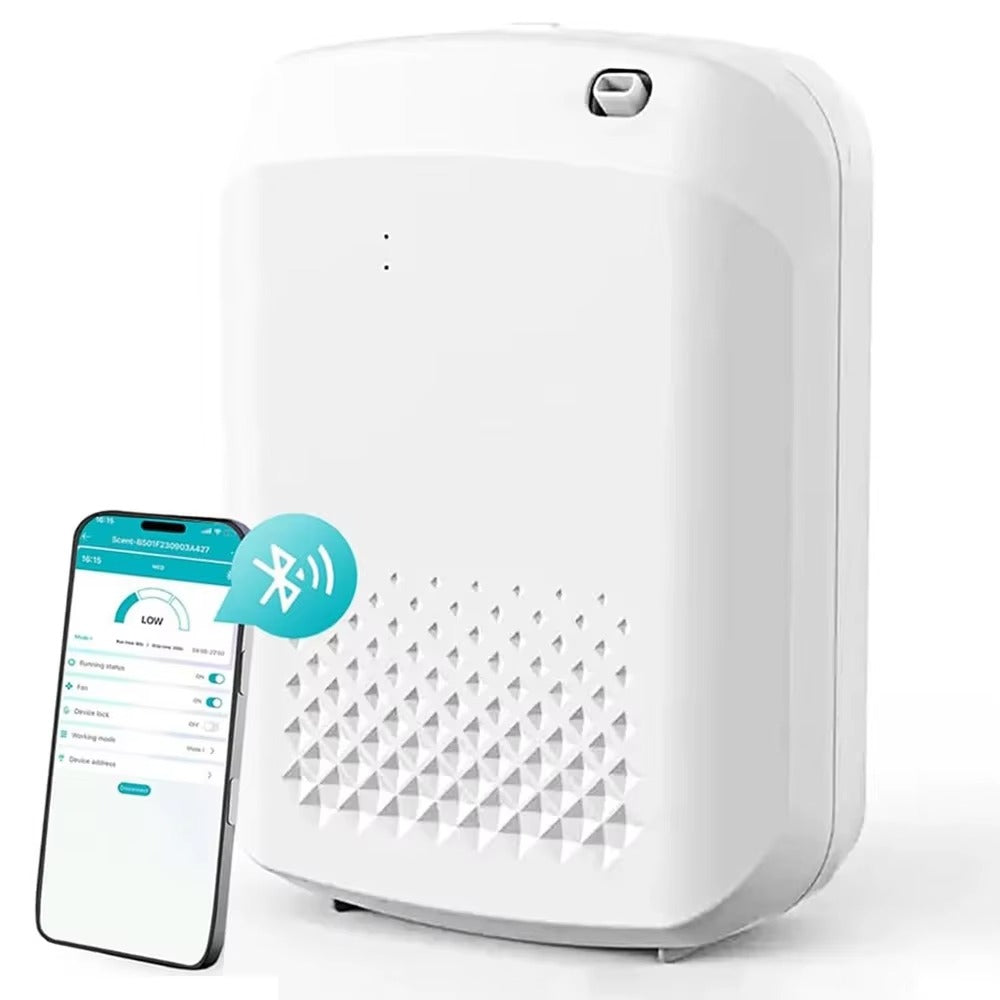 Smart Bluetooth Scent Diffuser for Home & Business – Waterless Essential Oil Aroma Diffuser with Timer Control