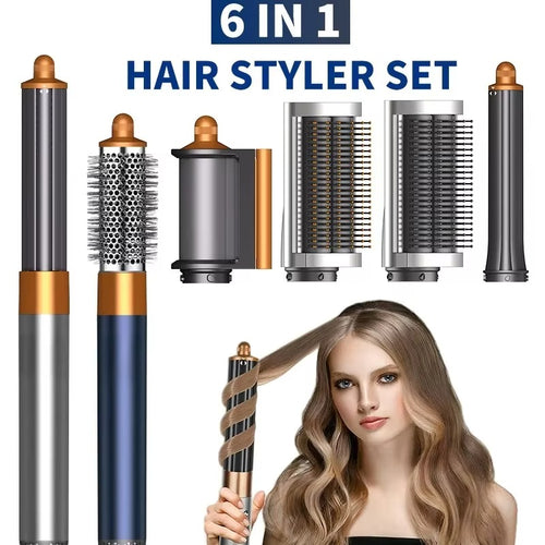 6-in-1 Air Wrap Professional Styler & Hair Dryer Set - with case