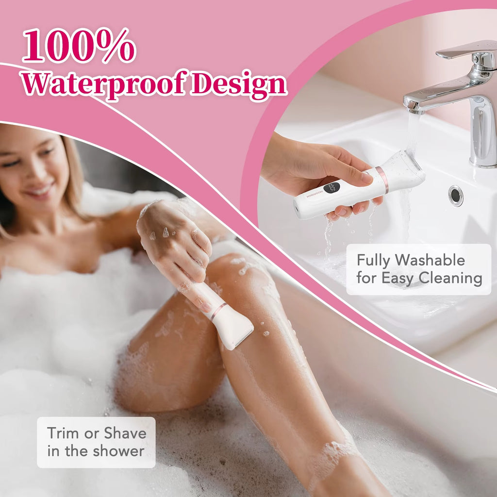 3-in-1 Women's Waterproof Body & Facial Trimmer – Rechargeable Cordless Grooming Kit