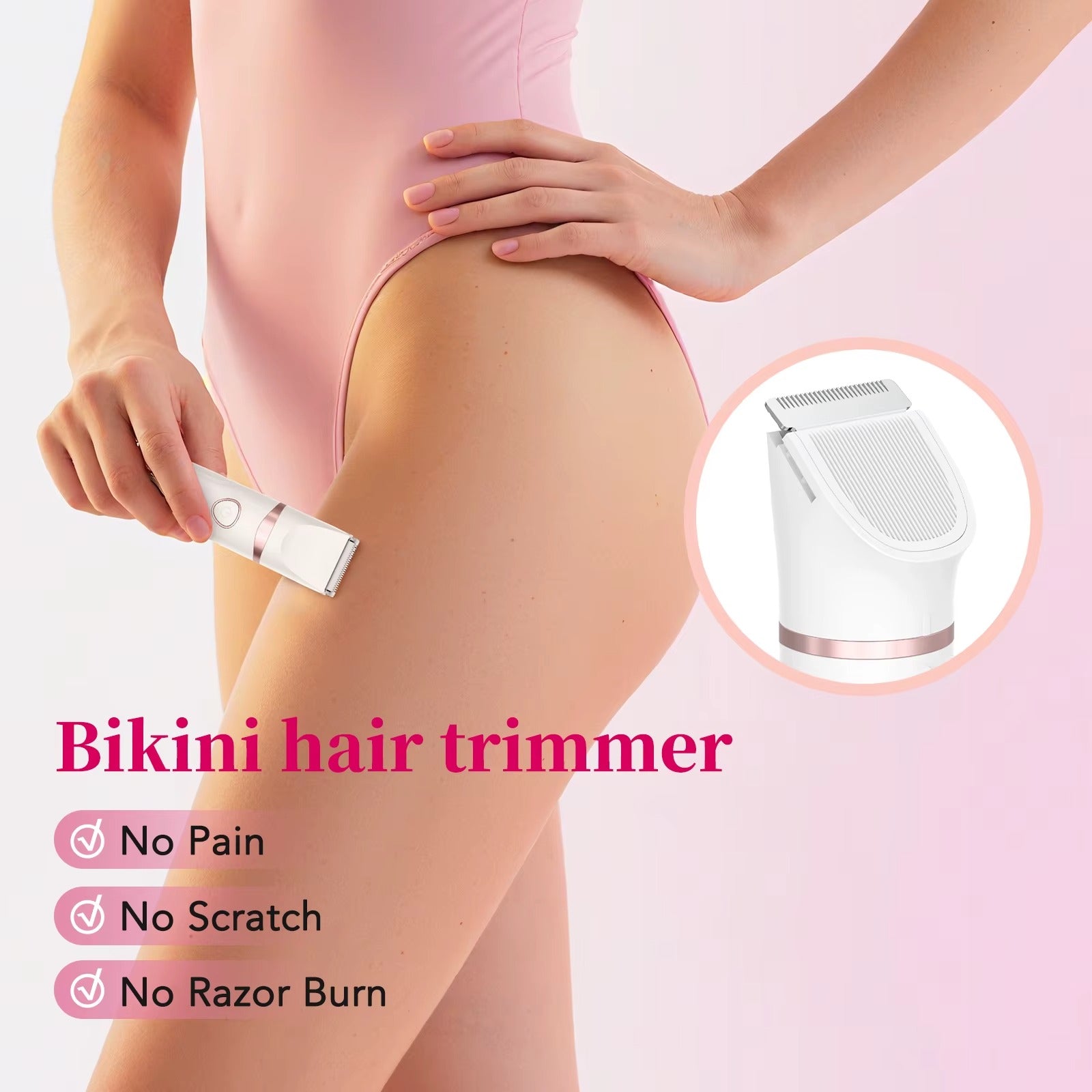3-in-1 Women's Waterproof Body & Facial Trimmer – Rechargeable Cordless Grooming Kit