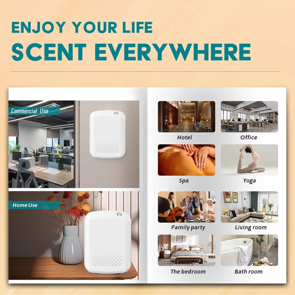 Smart Bluetooth Scent Diffuser for Home & Business – Waterless Essential Oil Aroma Diffuser with Timer Control