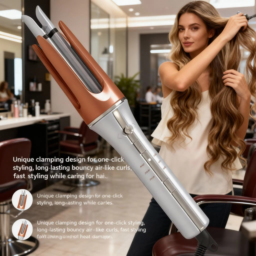 Automatic Hair Curler – Ceramic Tourmaline Rotating Curling Iron with 3 Heat Settings