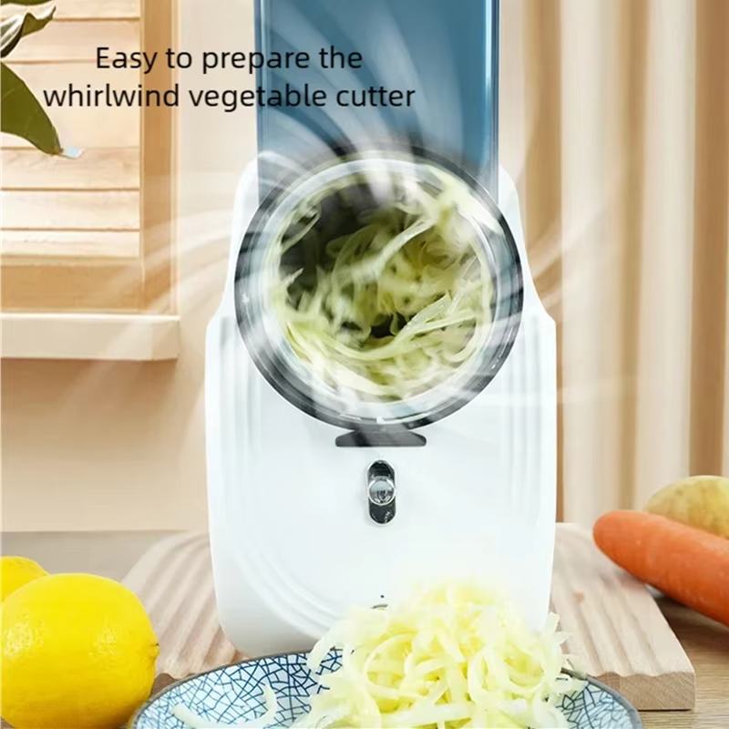 Electric Vegetable Slicer & Grater – Multifunction Food Cutter with 3 Stainless Steel Blades