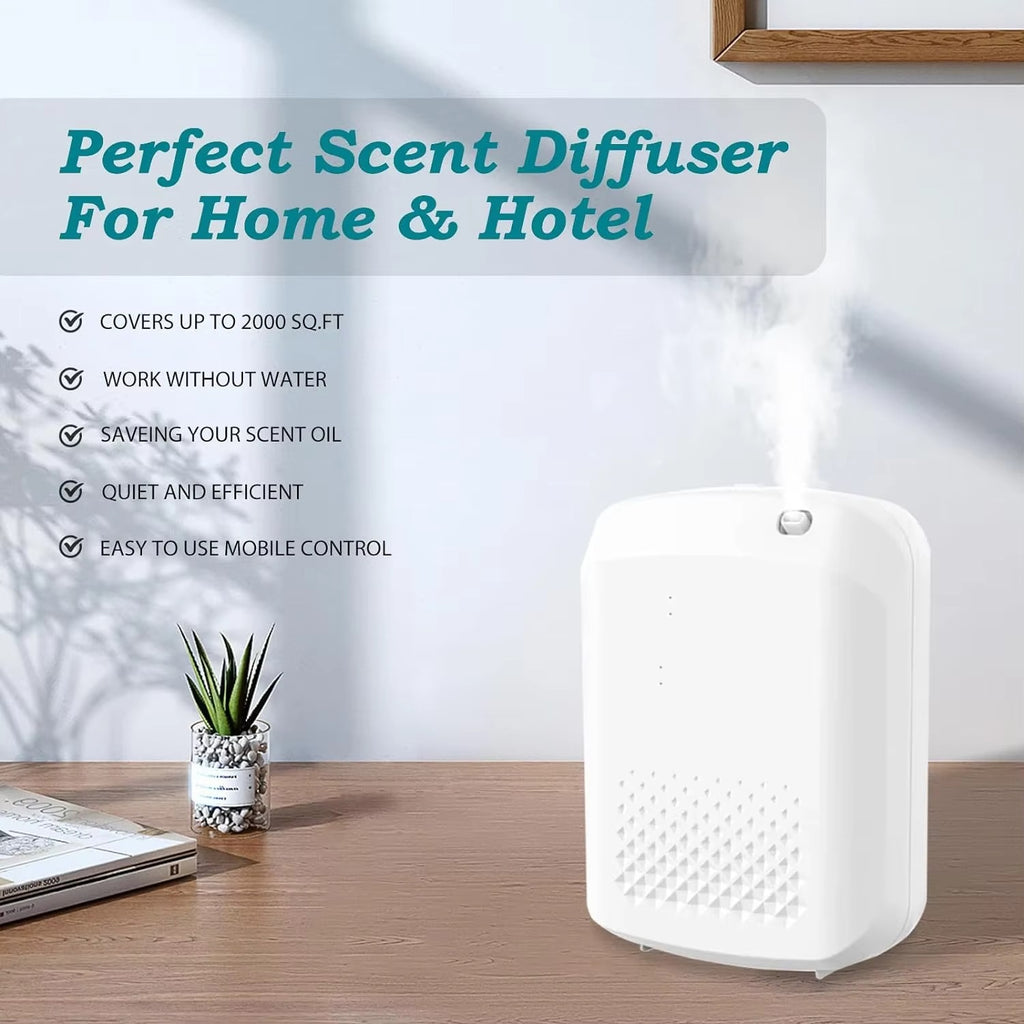 Smart Bluetooth Scent Diffuser for Home & Business – Waterless Essential Oil Aroma Diffuser with Timer Control