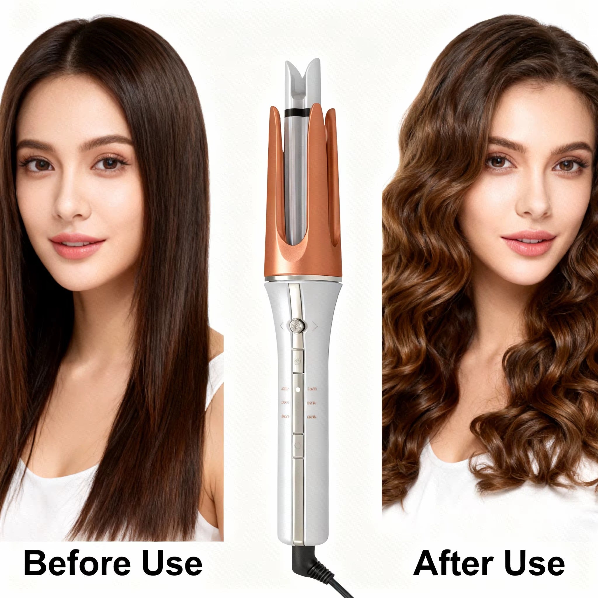 Automatic Hair Curler – Ceramic Tourmaline Rotating Curling Iron with 3 Heat Settings